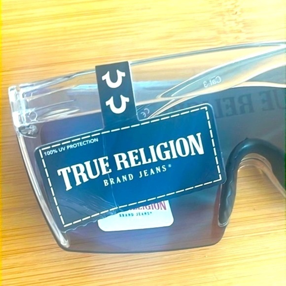 Brand New True Religion Mirrored Shield Curved Sport Rimless Men's Sunglasses - Picture 10 of 13